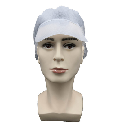 Penutup Kepala Topi Putih Non Woven Sekali Pakai Dengan Snood