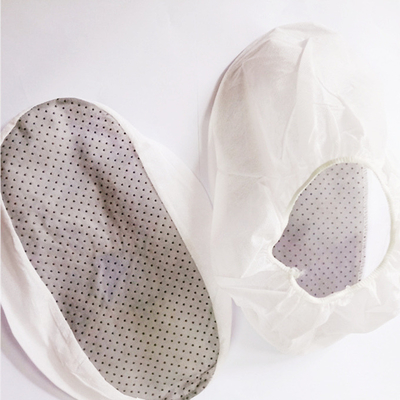 Putih Waterproof Non Woven Shoe Cover Bernafas tahan debu