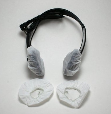 Headphone MRI Putih Meliputi Penutup Bantalan Telinga Headphone Sanitasi