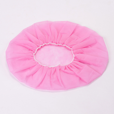 Pink ISO Disposable Peaked Caps fabric CE Disposable Snood Cap Untuk Pekerja