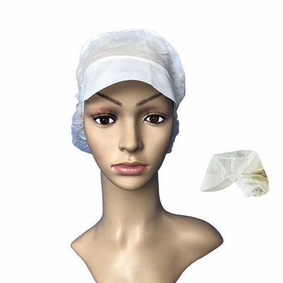 Penutup Kepala Cap Peaked Non Woven Sekali Pakai Dengan Snood